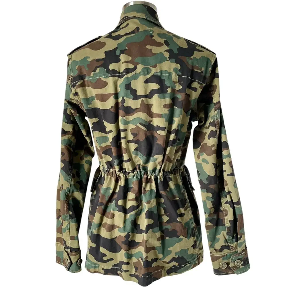 Nili Lotan Wren Jacket XS Green Camo Military Utility Cargo Cotton - Picture 6 of 9